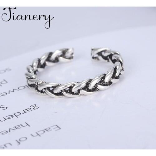 Luxury Brand Twist Chains Rings For Women Wedding Engagement Charm Knuckle Rings Men Vintage Jewelry Romantic Party Gift