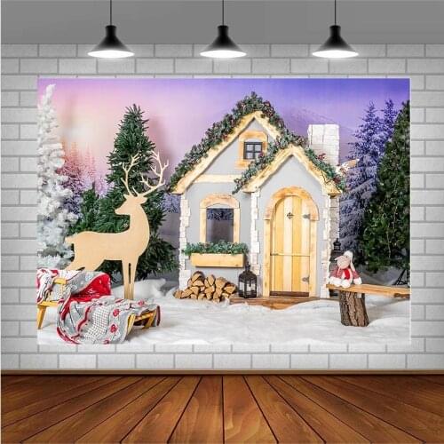 Avezano Photography Backgrounds Winter Merry Christmas Deer Wood Backdrops For Photo Studio Photocall Photozone Decor Wallpaper