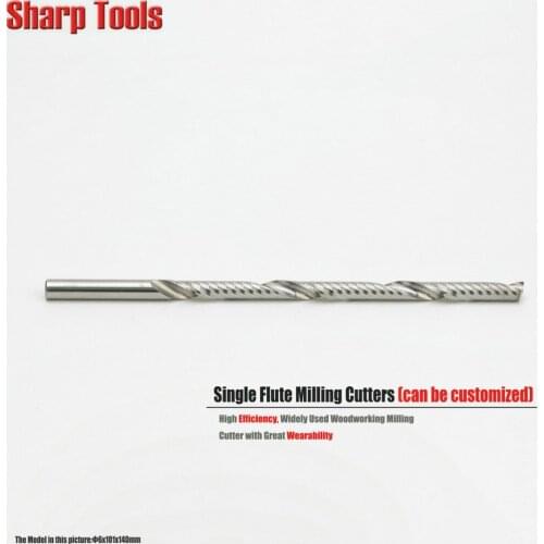 6mm Single Flute Router Bit CNC Mill Cutter 5pc Spiral Solid Carbide Milling Tools Engraving Cutters for Wood Acrylic CEL22-32mm