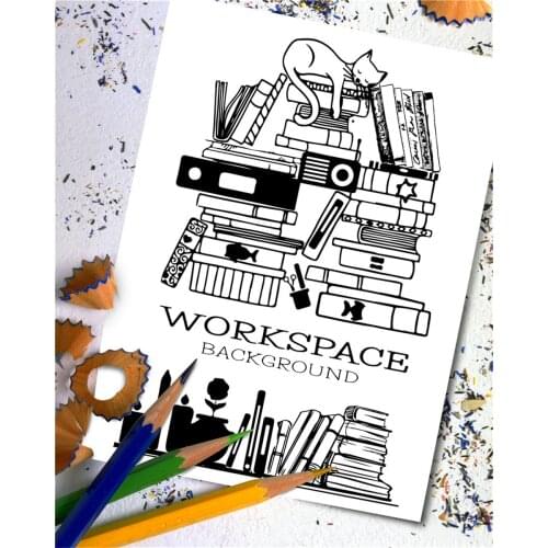 Cat Bookshelf Transparent Clear Stamps For DIY Scrapbooking/Rubber Cilicone Stamp Kids Christmas Decoration Supplies Card Making