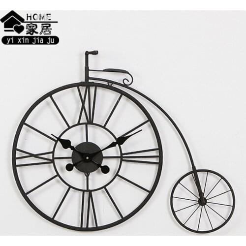 Creative bike wall clock vintage metal large wall clocks wall decorations living room antique clocks wall home decor wall watch