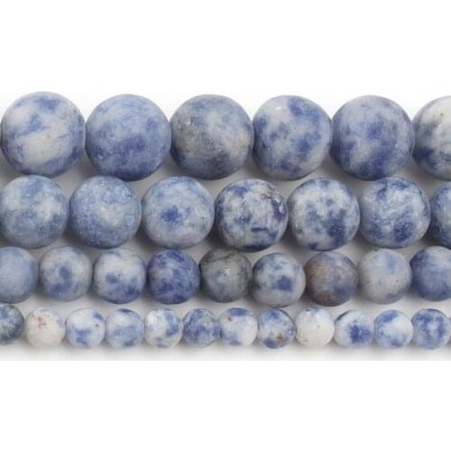 Matte Blue Sodalite Jaspers Stone Beads Natural Stone Matte Round Beads for Jewelry Diy Bracelet Accessories DIY Bracelet