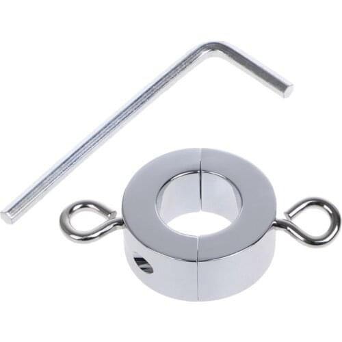 Magnetic Lock Metal Scrotum Pendant Ball Stretcher Egg Weight Ring Restraint Stainless Steel Pleasure Toys for Men