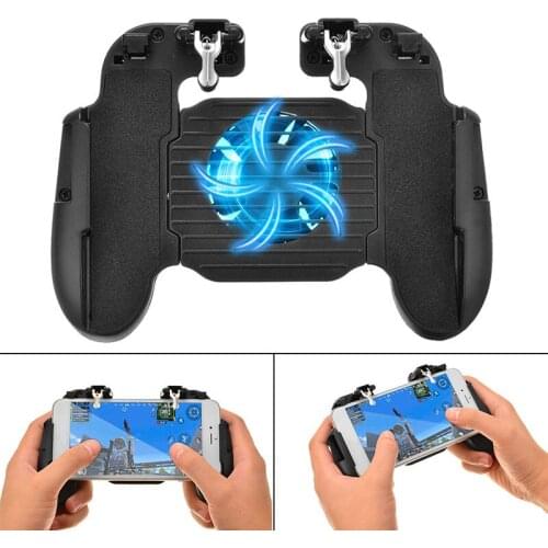 Pohiks 1pc Multifunctional Gamepad Phone Controller H5 Cooler Cooling Fan Phone Bracket Hand Handle Grip for PUBG Mobile