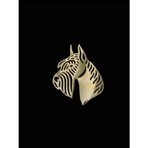 Trendy cute Giant Schnauzer dog brooches and pins plated silver men brooches fashion jewelry hand of king