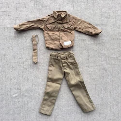 1/6 ratio boys men casual pants clothing men pilot casual wear shirt suit mens clothes decoration