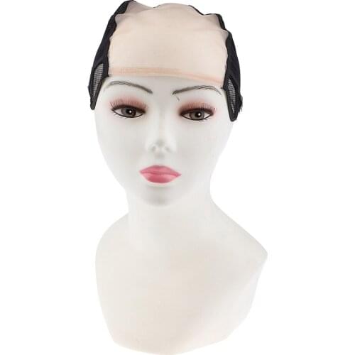 Soft and Comfortable Unisex Lace Front Wig Hairnet Cap Black Wig Cap for Wig Making Wig Cap Adjustable Straps