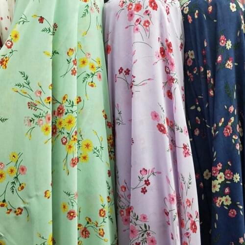 Soft Dress Scarf Chiffon Sewing Cosplay Dropping Flower Printed Breathable Skirt Shirt