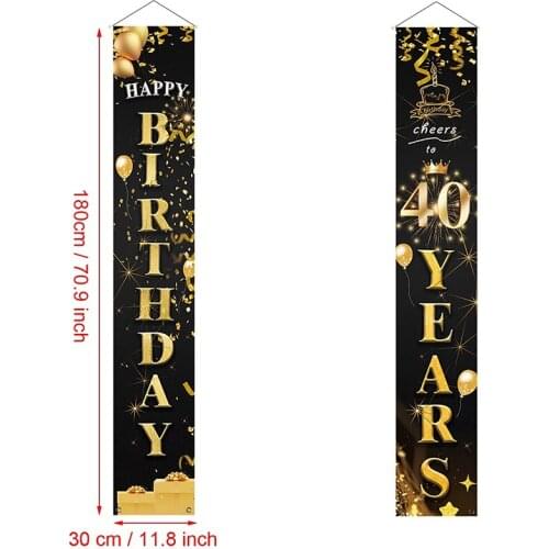 Birthday Couplet Party Background Wall Photo Banner 30 40 50 60 70 80Th Birthday Banner Family Decor Door Curtain Hanging Flag