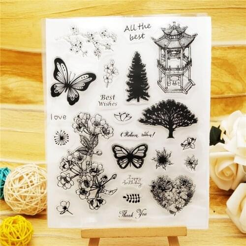 14*18CM Garden Transparent Clear Stamps / Silicone Seals Roller Stamp For DIY Scrapbooking Photo Album/Card Making