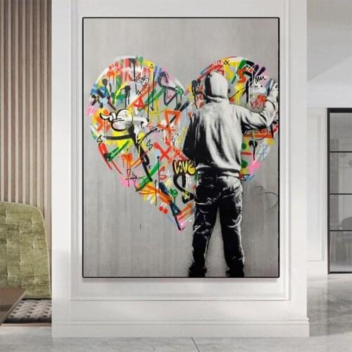 Modern Graffiti Street Art Canvas Painting Posters and Prints Wall Art Pictures Pop Art Pictures for Living Room Home Decoration