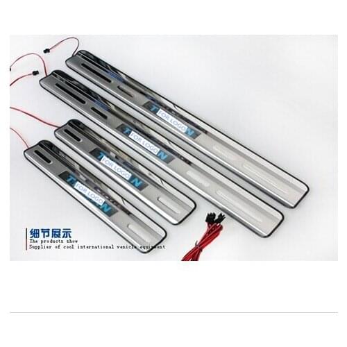 Car styling Stainless steel LED Door Sill Scuff Plate For 2009-2014 Tiguan Car styling