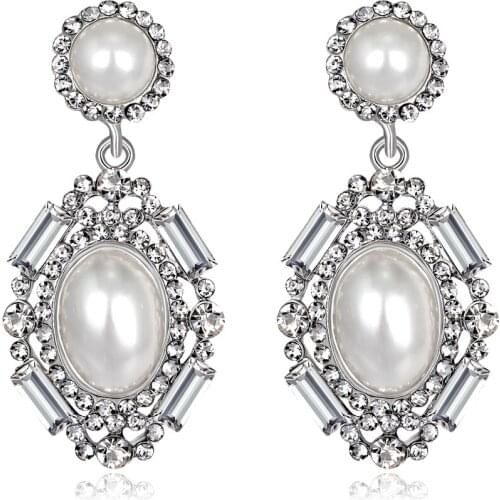 20pcs/lot Sparkling Long Earrings Ladies Luxury Classical Huge Rhinestone Drop Earrings