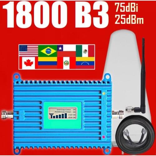 70 dB high gain 5 Km single band 3 1800 MHZ 4G LTE DCS Cellular Amplifier Signal Booster 4G repeater GSM 2G B3 Full Kit Russia