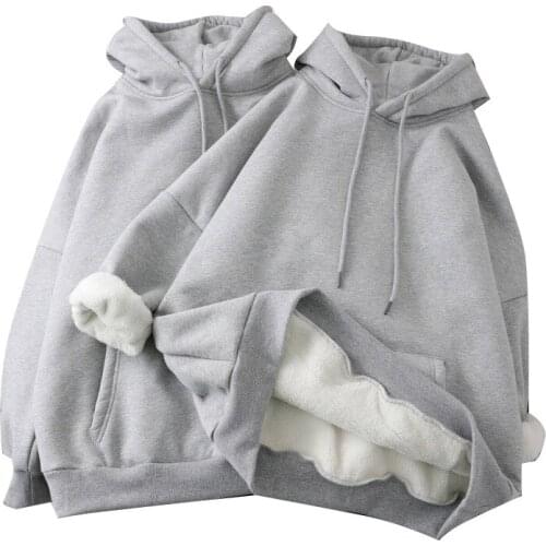 Non Pilling Thickened Sweatershirt Womens Winter 2020 Solid Color Versatile Loose Hooded Pullover