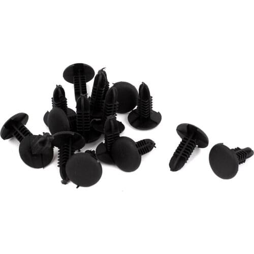 X Autohaux 16 Pcs Black Plastic Rivets Retainer Clip 4Mm X 5Mm X 15Mm For Car Bumper