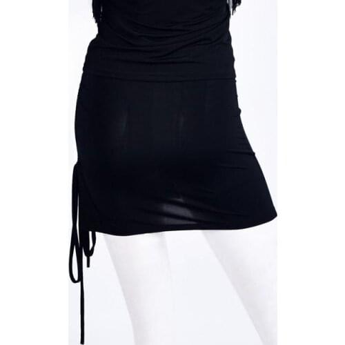 Latin dance when the unilateral drawstring skirt dress skirt short Latin practice S12059