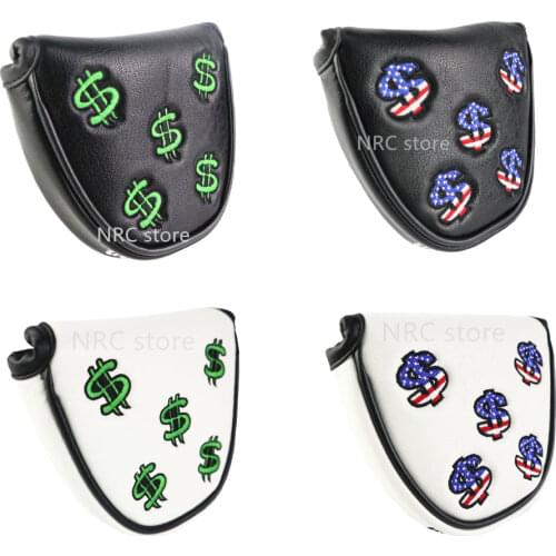 Golf Head Covers for USA America 1Pcs Mallet Putte PU Leather Magnetic Closure