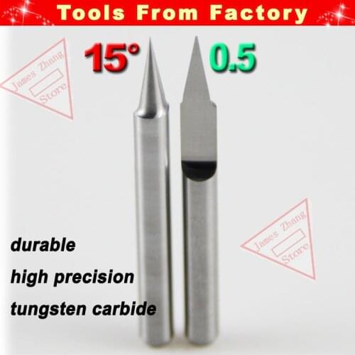 10pcs New Carbide PCB CNC Engraving Machine Router V Bits 15 Degree 0.5mm HUHAO #J3.1505