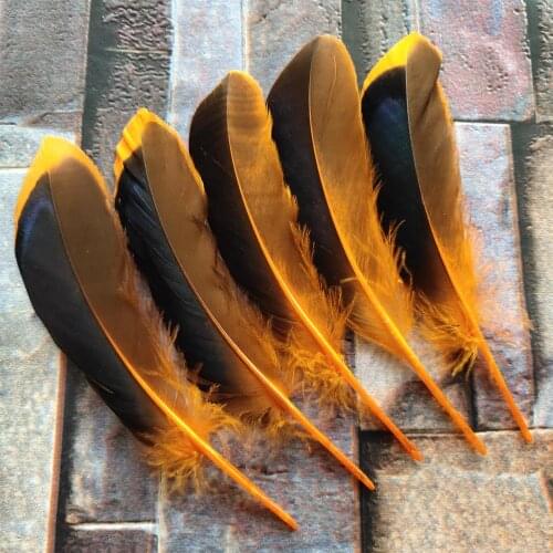 20pcs Beautiful Orange Natural Duck Feathers 10-15 cm/4-6 inches DIY Jewelry Hat Craft Making Decoration Accessories