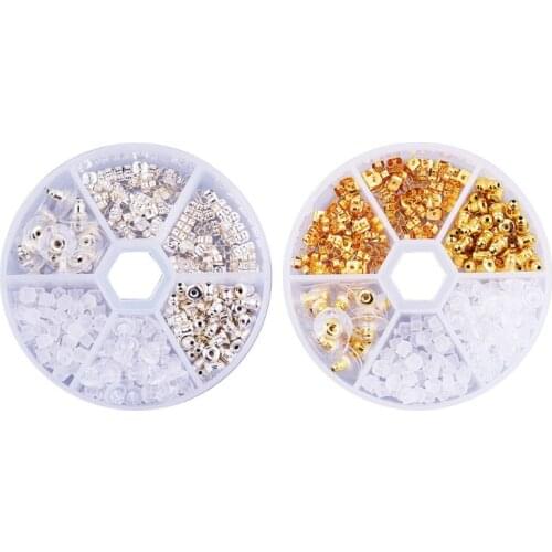 L5YD 260 Pcs Plastic Box Earring Safety Back Stoppers Stud Plugs Ear Post Set Mixed