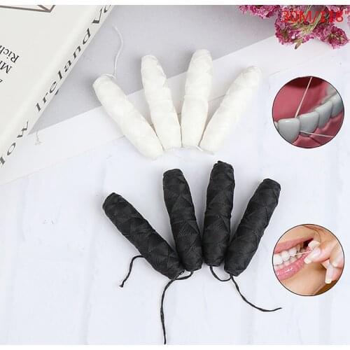 4pcs Eco-Friendly Dental Flosser Oral Hygiene Teeth Cleaning Wax Mint Flavored Bamboo Dental Floss Spool Toothpick Teeth Flosser