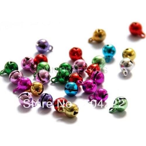 1000pcs high quality brass copper Multiple Colors Small jingle Bell 6mm Pendant Beads Finding charms pendant vintage