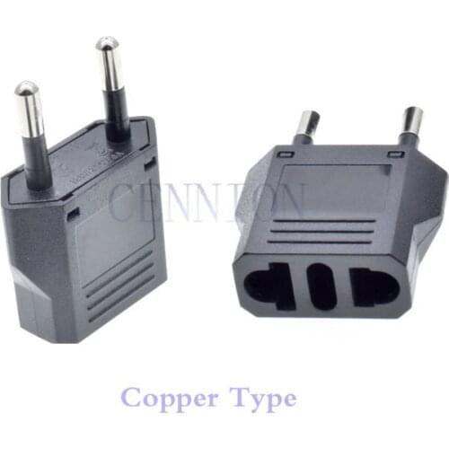 Copper IT CH US to EU Euro AC Power Plug Travel Adapter Converter 100pcs express shipping