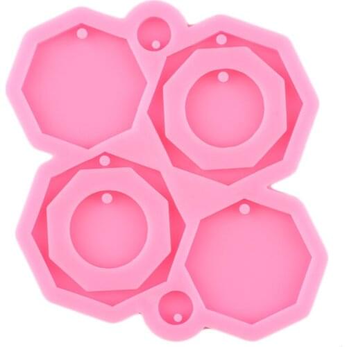 Shiny Glossy Polygon Shape Earrings Mold Keychain Resin Epoxy Silicone Mold DIY Craft Necklace Making Jewelry Pendant Clay Mould