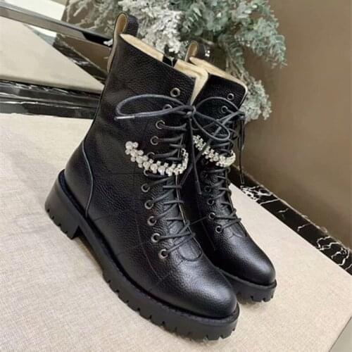 Tide Punk Boots Women Winter Botas Mujer Rhinestone Motorcycle Boots Ankle Boots For Women Fashion Ladies Shoes Zapatos De Mujer