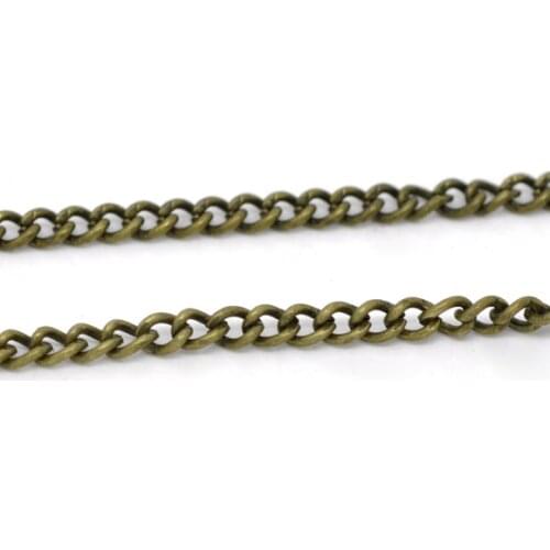 DoreenBeads 10M Bronze Tone Link-Opened Curb Chain 3x2.2mm (B13655)
