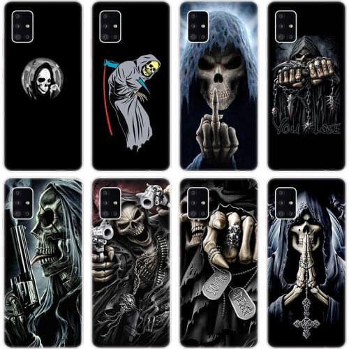 Grim Reaper Skull Skeleton Case for Samsung Galaxy A12 A02 A03S A21S A22 A32 A52 A72 A82 Quantum 2 S21 Plus FE Ultra M02S M12