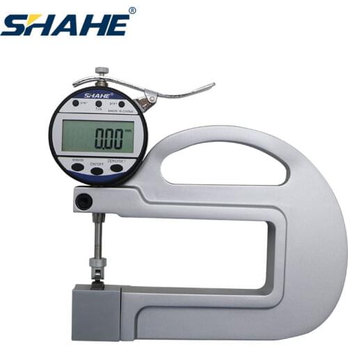 SHAHE 0.01mm 10mm digital thickness gauge with roller insert metal thickness measurement leather film thickness measurement