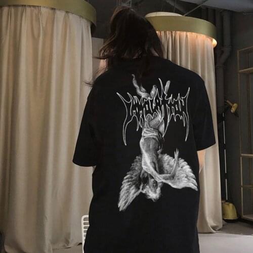 Harajuku T-shirts Summer Men/Women Hip Hop Funny Print Fallen Angel Tshirt Streetwear t shirts Short Sleeve Tops Cotton Tshirts