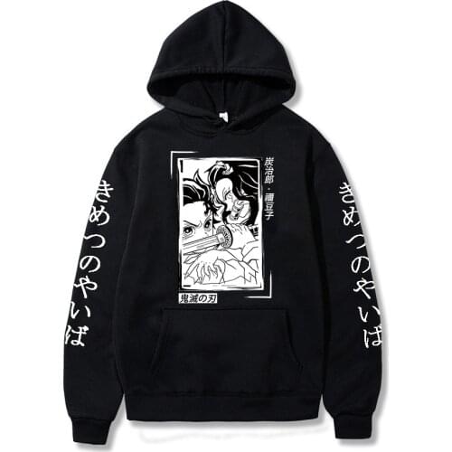 Hot Anime Demon Slayer Hoodie Men Women Harajuku Kimetsu No Yaiba Sweatshirts Streetwear Pullovers XS-4XL