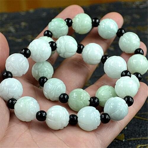 Customized Natural Emerald Lotus Beads Bracelet Adjustable Bangle Charm Jewellery Fashion Accessories Hand-Carved Woman Amulet