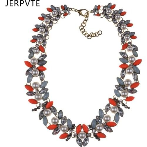 JERPVTE 2018 New Fashion Choker Z Brand Shourouk Crystal Collar Necklaces & Pendants Neon Orange Statement Necklace jewelry