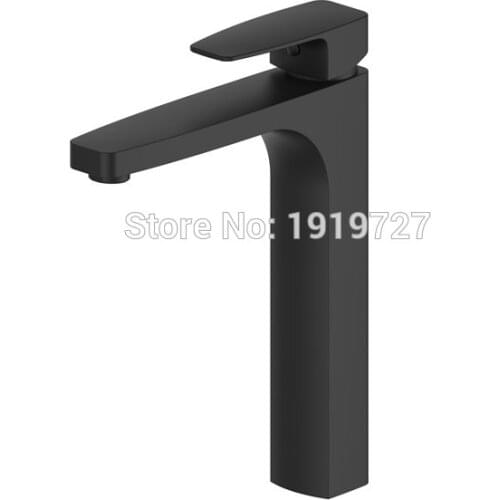 Vidric Bagnolux Classic Style Bathroom Basin Sink Faucet Waterfall Spout Vessel Sink Mixer Tap Single Handle Matte Black Finish