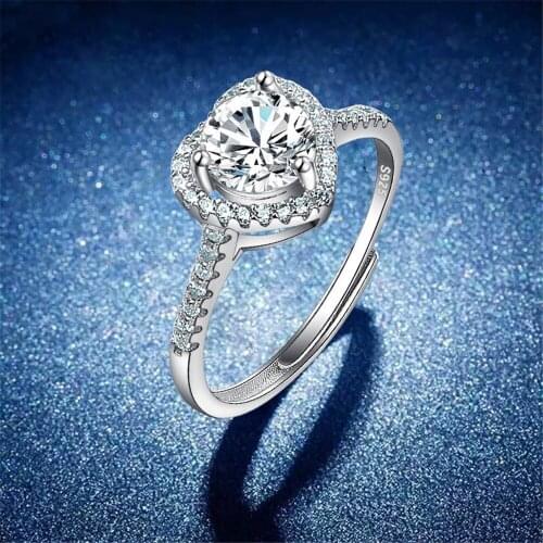 Heart Rings for Women Wedding Engagement Bridal Jewelry Cubic Zirconia Stone Elegant Ring Accessories