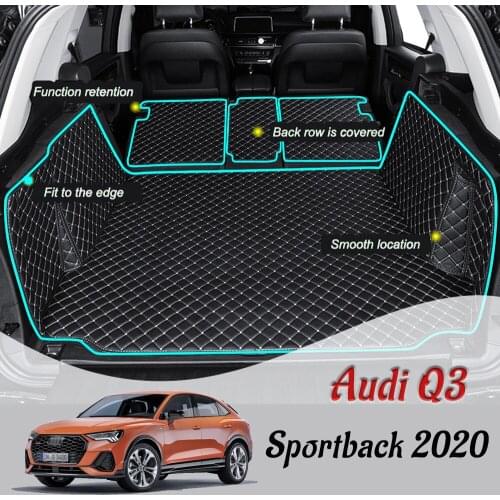 Leather Car Trunk Mat For Audi Q3 Sportback 2020 Carpet Cargo Liner Accessories Interior Boot