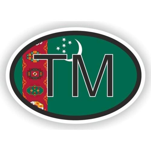 Creative Turkmenistan TM Car Sticker Accessories Vinyl PVC 14cm*9cm Motorcycle Waterproof Windshield Car Styling Decal