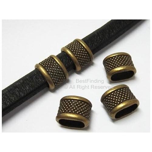 Licorice large dots sliders Antique bronze Aka spacer licorice findings -LF17B