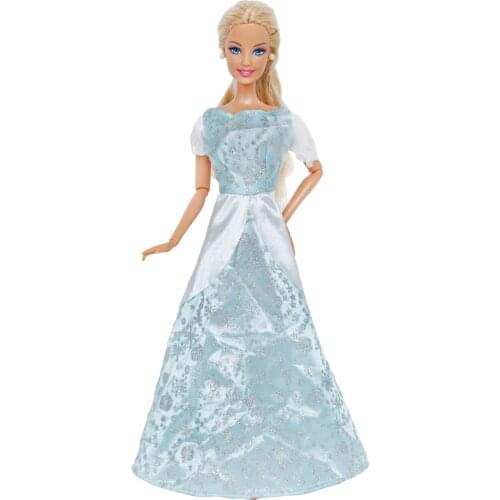 Fashion Fairy Tale Princess Dress Wedding Gown Shiny Party Outfit Clothes for Barbie Doll 12'' Pretend Play Kid Dollhouse Toy