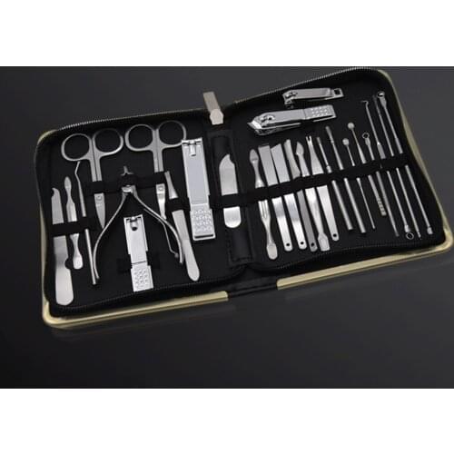 26Pcs Nail Clippers Kit Stainless Steel Manicure Pedicure Set Grooming Nail Scissors Beauty Tool Nail Trimming Pedicure Manixure