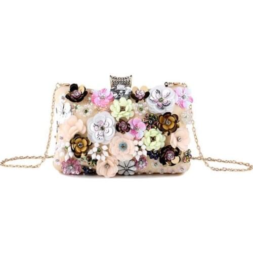 2021 New Handbags Luxury Fashion Women Bags Designer Flower Decoration Clutches Evening Chain Crossbody Bags Party Fashion