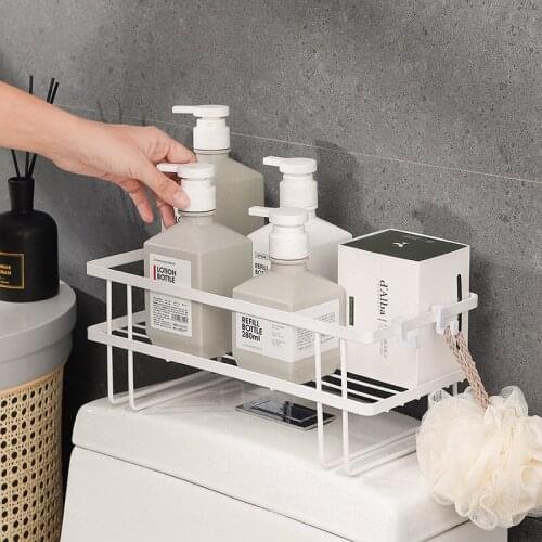 The New Toilet Rack Bathroom Toilet Rack Household Free Punching Bathroom Storage Wall-mounted Toilet Rack