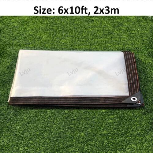 Lvju Transparent Tarpaulin 6x10ft 2x3m Good For Chicken Coop/Pet Hutch Roof/Plants Green House/Garden