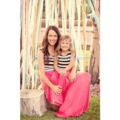 Family Matching Outfits mother daughter dresses clothes striped dress kids parent child outfits mother and daughter dress