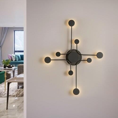 Eight lamp heads LED wall lamp lobby wall sconce corridor hotel living room wall led lighting 38W/24W/16W/8W four optional