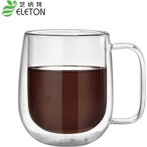 ELETON Heat insulation double layer glass cup, coffee cup, high borosilicate glass, high temperature insulation Cup drinkware